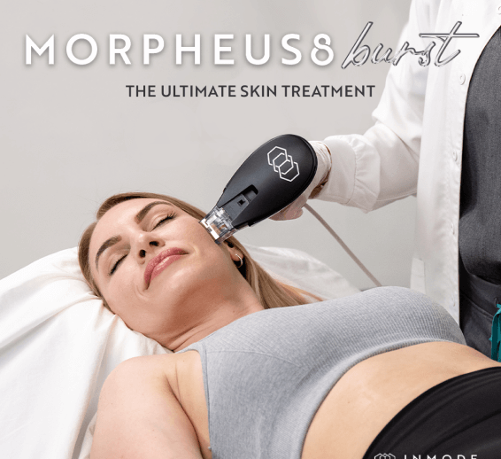 Morpheus8 facial treatment in progress at a medspa.